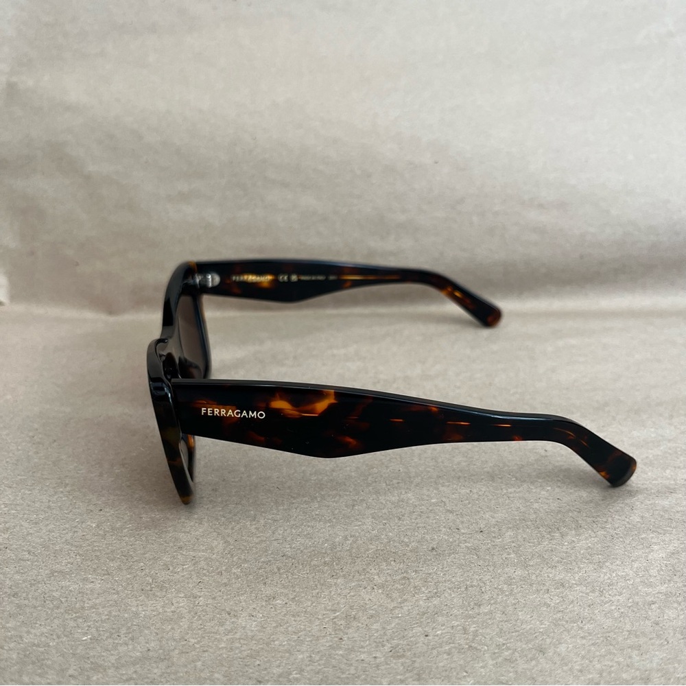 Salvatore Ferragamo Tortoiseshell Cat-Eye Sunglasses with Brown Lenses - Picture 3 of 7